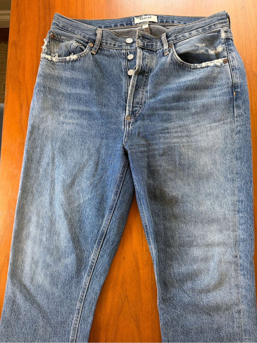 Agolde Women’s Straight Jeans in Faded Blue